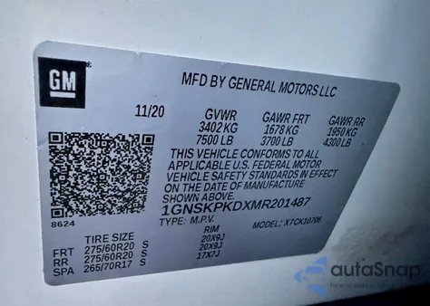 2021 Chevrolet Tahoe K1500 Z71 from USA, damaged, VIN 1GNSKPKDXMR201487